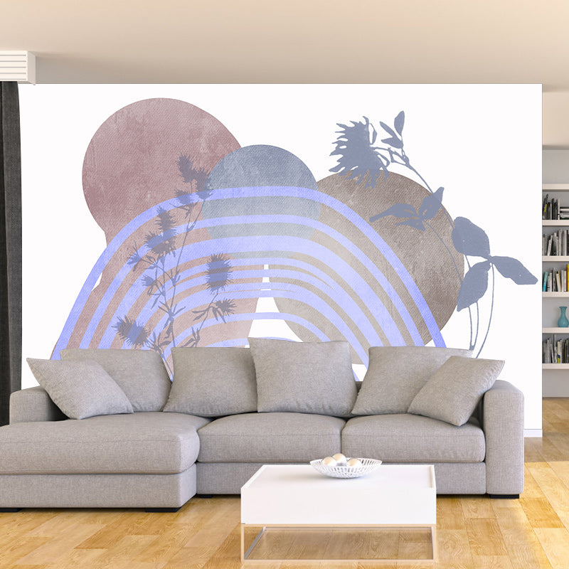 Modern Illustration Mural Wallpaper Abstract Geometry Sitting Room Wall Mural