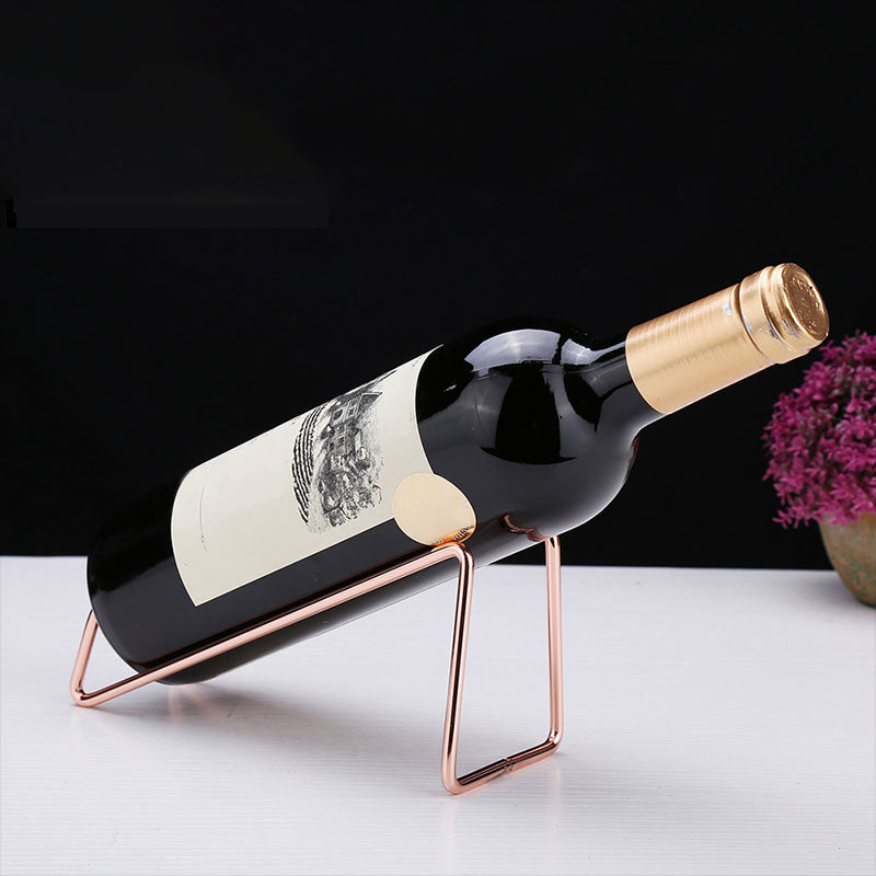 Metal Modern Wine Holder Tabletop Wine Bottle & Glass Rack in Silver/ Gold/ Black