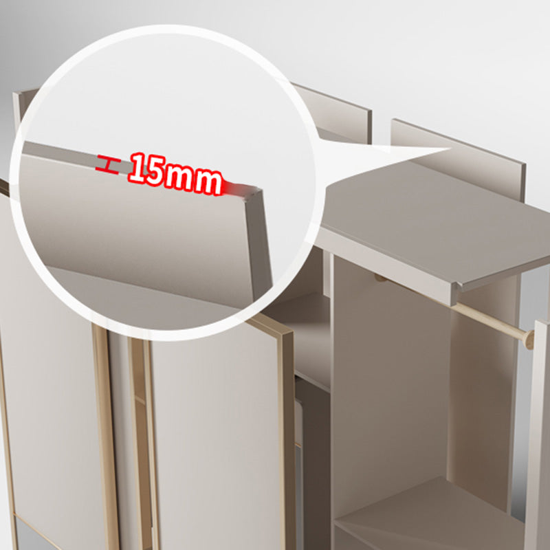 Modern Sliding Door Storage Cabinet Wooden Wardrobe Cabinet with Garment Rod