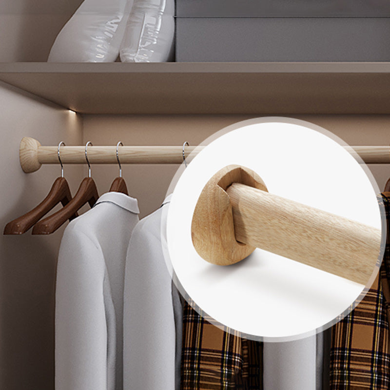 Modern Sliding Door Storage Cabinet Wooden Wardrobe Cabinet with Garment Rod