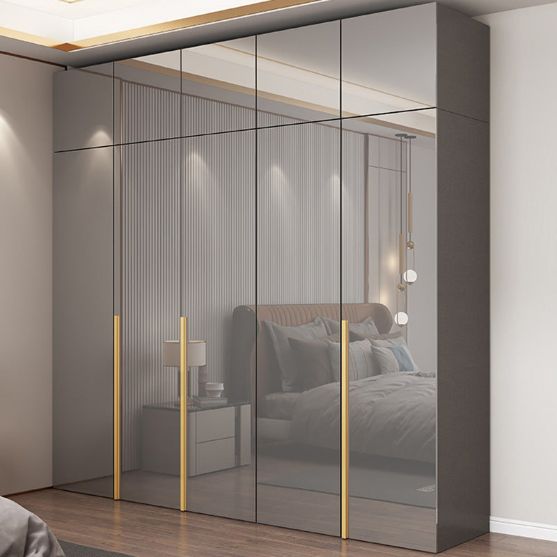 Bedroom Modern Storage Armoire Wooden Wardrobe Cabinet with Garment Rod