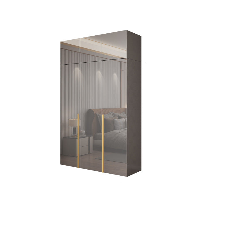 Bedroom Modern Storage Armoire Wooden Wardrobe Cabinet with Garment Rod