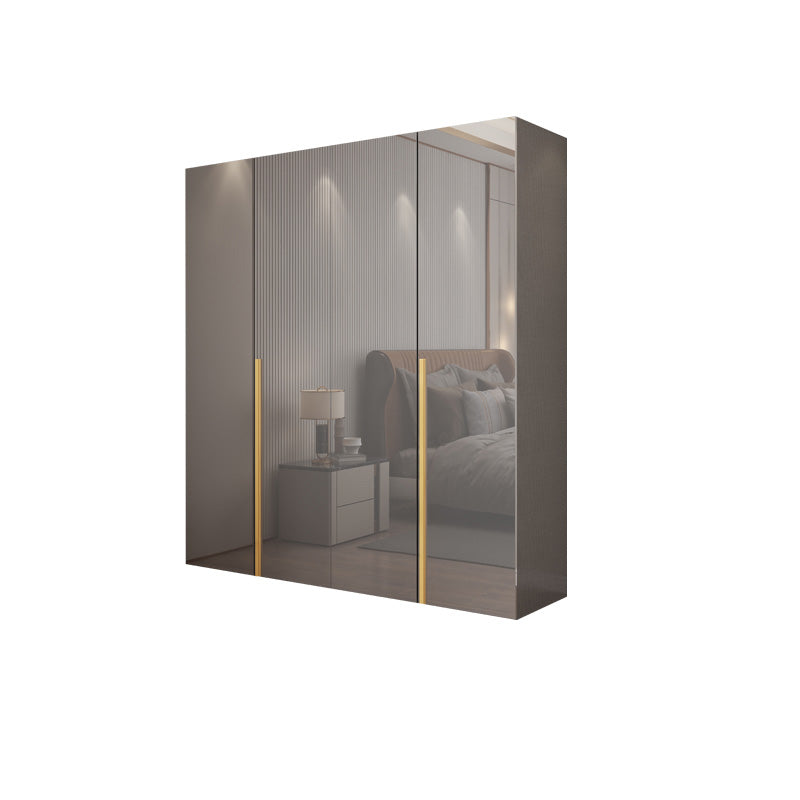 Bedroom Modern Storage Armoire Wooden Wardrobe Cabinet with Garment Rod