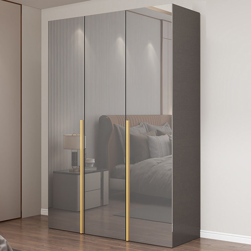 Bedroom Modern Storage Armoire Wooden Wardrobe Cabinet with Garment Rod