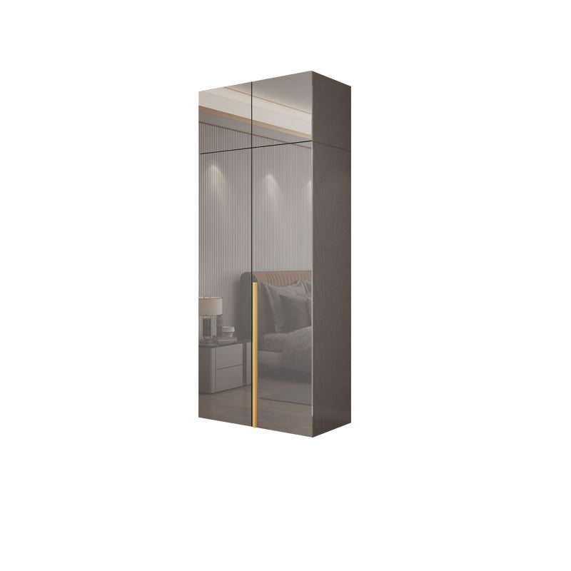 Bedroom Modern Storage Armoire Wooden Wardrobe Cabinet with Garment Rod