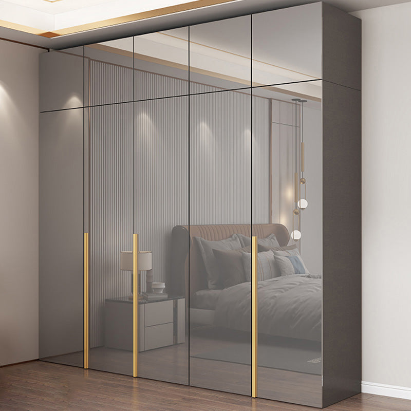 Bedroom Modern Storage Armoire Wooden Wardrobe Cabinet with Garment Rod