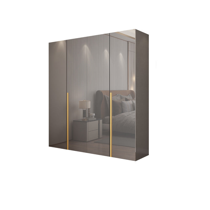 Bedroom Modern Storage Armoire Wooden Wardrobe Cabinet with Garment Rod