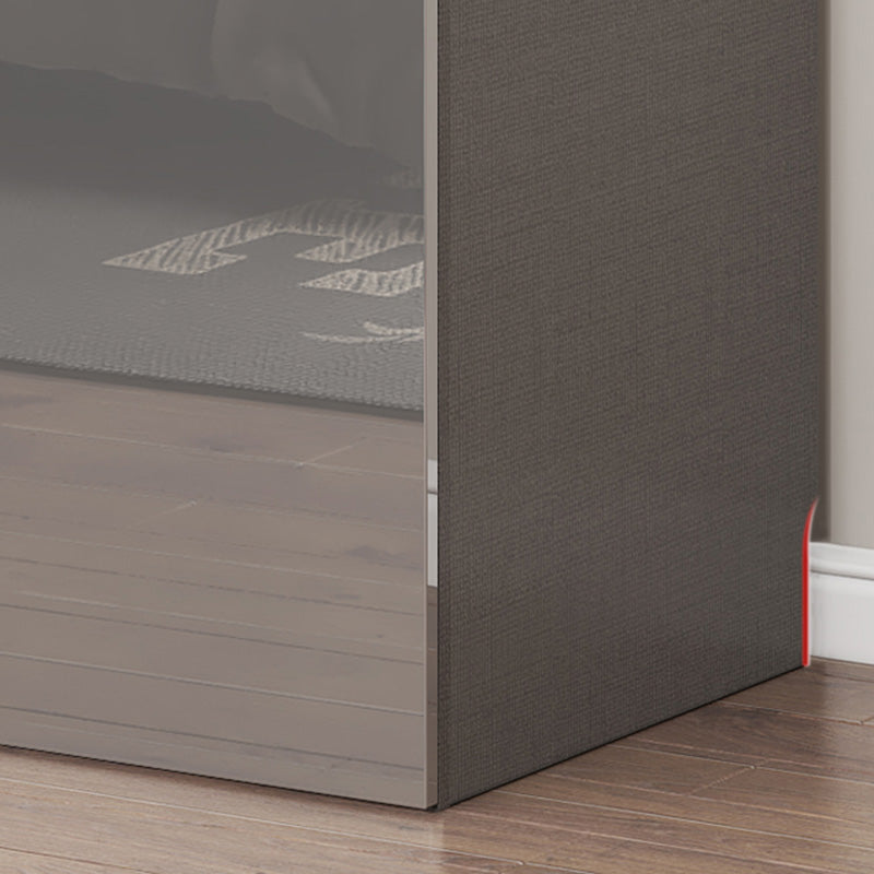 Bedroom Modern Storage Armoire Wooden Wardrobe Cabinet with Garment Rod