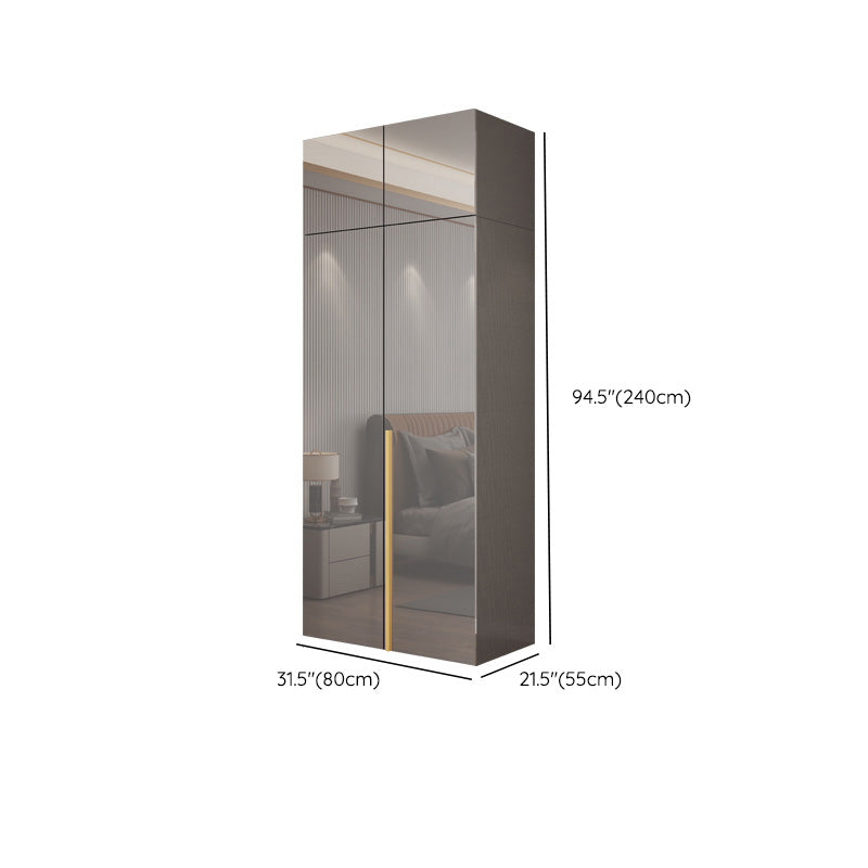 Bedroom Modern Storage Armoire Wooden Wardrobe Cabinet with Garment Rod