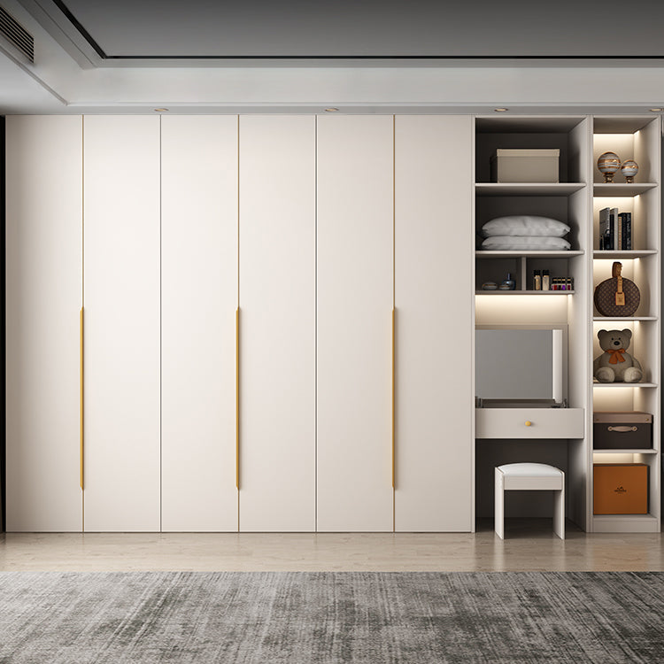 White Colour Wardrobe Contemporary Wooden Wardrobe Closet with Drawer