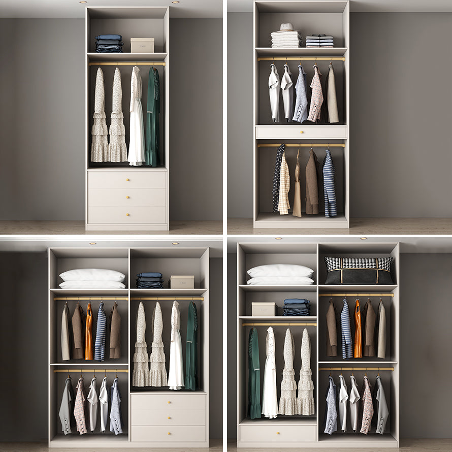 White Colour Wardrobe Contemporary Wooden Wardrobe Closet with Drawer