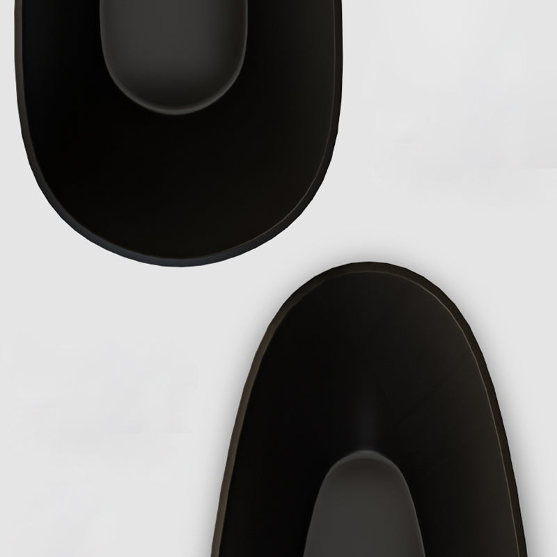 Acrylic-Fiberglass Oval Bathtub Contemporary Soaking Bathtub with Drain and Overflow Trim