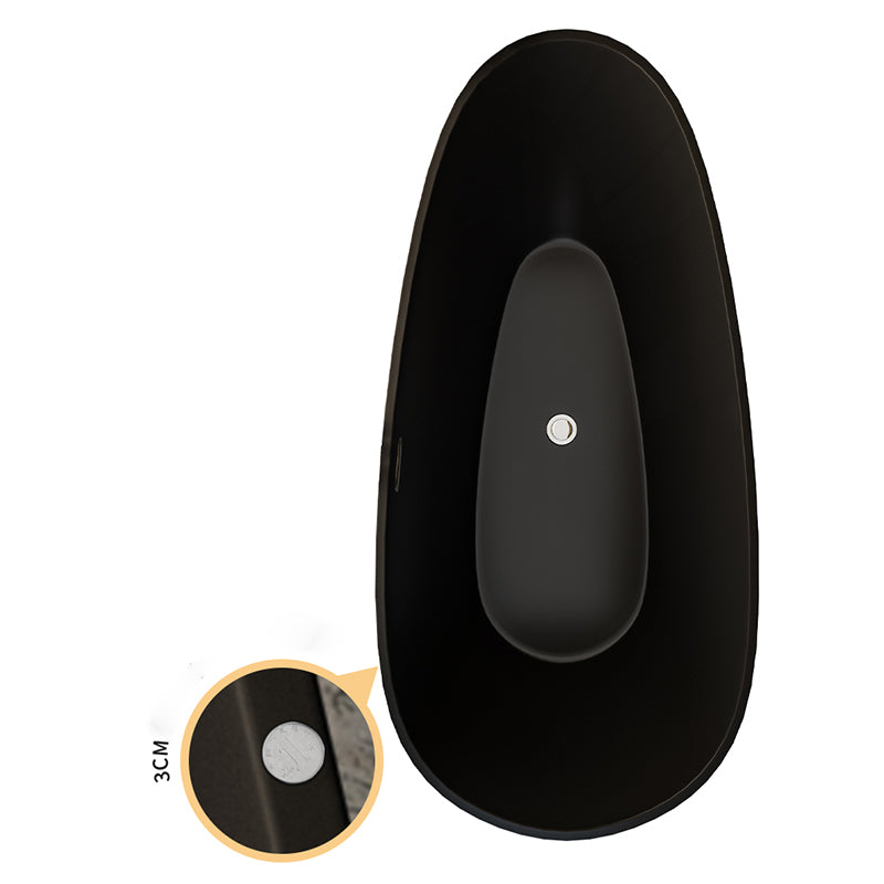 Acrylic-Fiberglass Oval Bathtub Contemporary Soaking Bathtub with Drain and Overflow Trim
