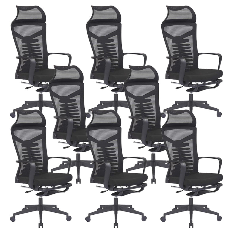 Modern Mesh Desk Chair Black High-Back Office Chair with Wheels