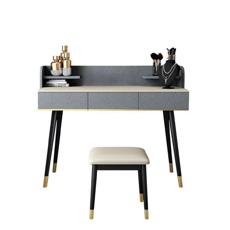 Make-up Vanity With Drawer Wooden with Makeup Table and Stool Glam