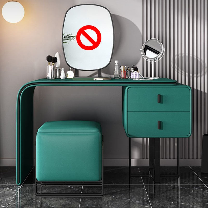 20.47" Wide Make-up Vanity with 2 Storage Drawers Faux Leather Dresser