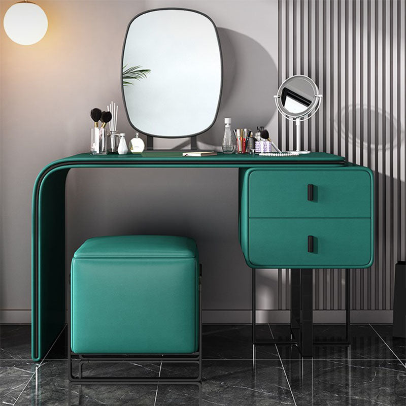 20.47" Wide Make-up Vanity with 2 Storage Drawers Faux Leather Dresser