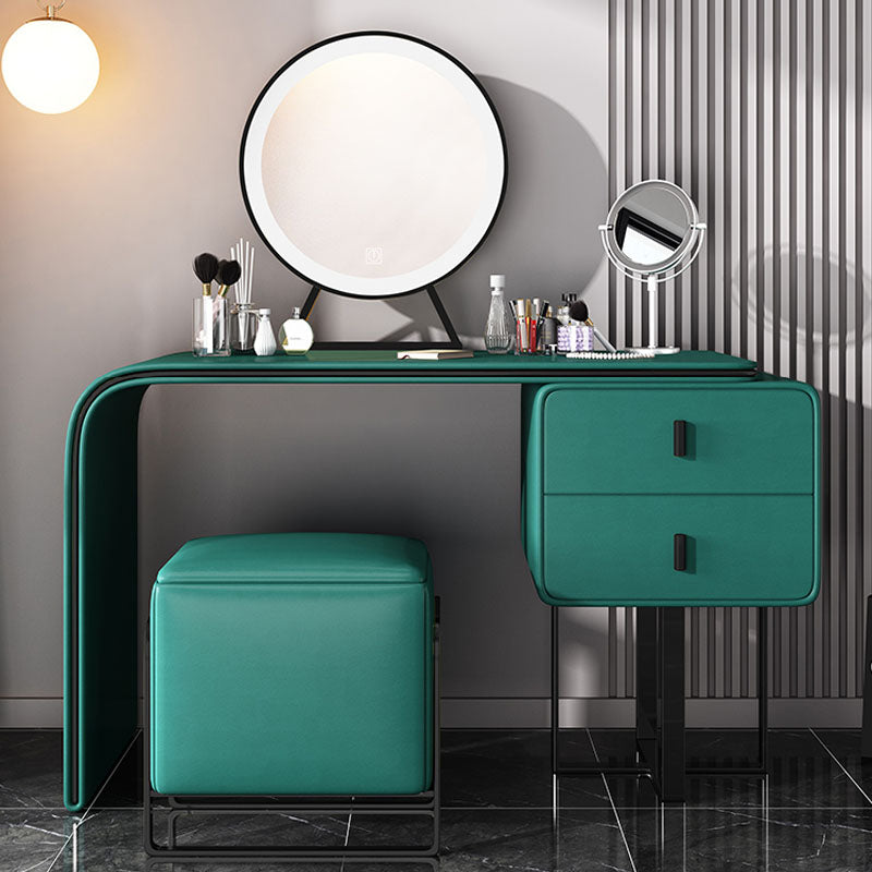 20.47" Wide Make-up Vanity with 2 Storage Drawers Faux Leather Dresser