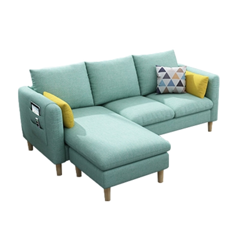 Nordic with Storage Fabric Living Room Square Arm Pillows Seating