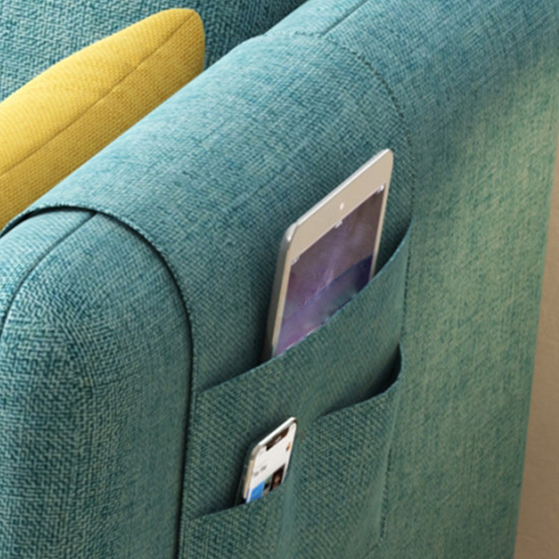 Nordic with Storage Fabric Living Room Square Arm Pillows Seating