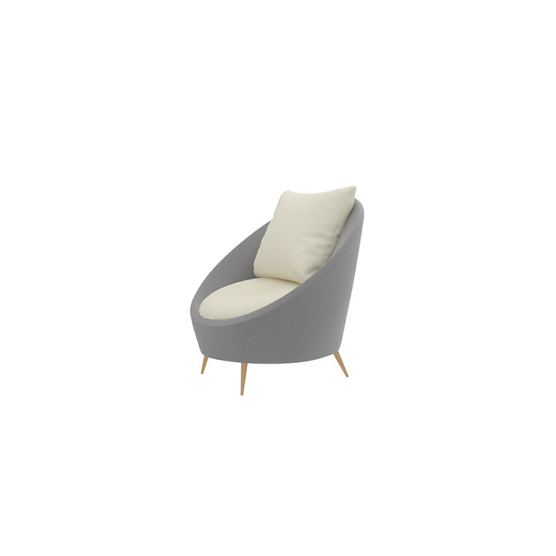 Contemporary Tight Back Curved Sofa with Pillow, Leather Tuxedo Arm Sofa