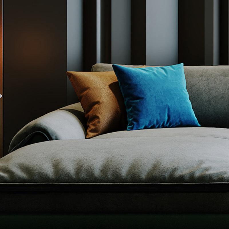 Contemporary Stationary Fabric Living Room Flared Arm Pillows Seating