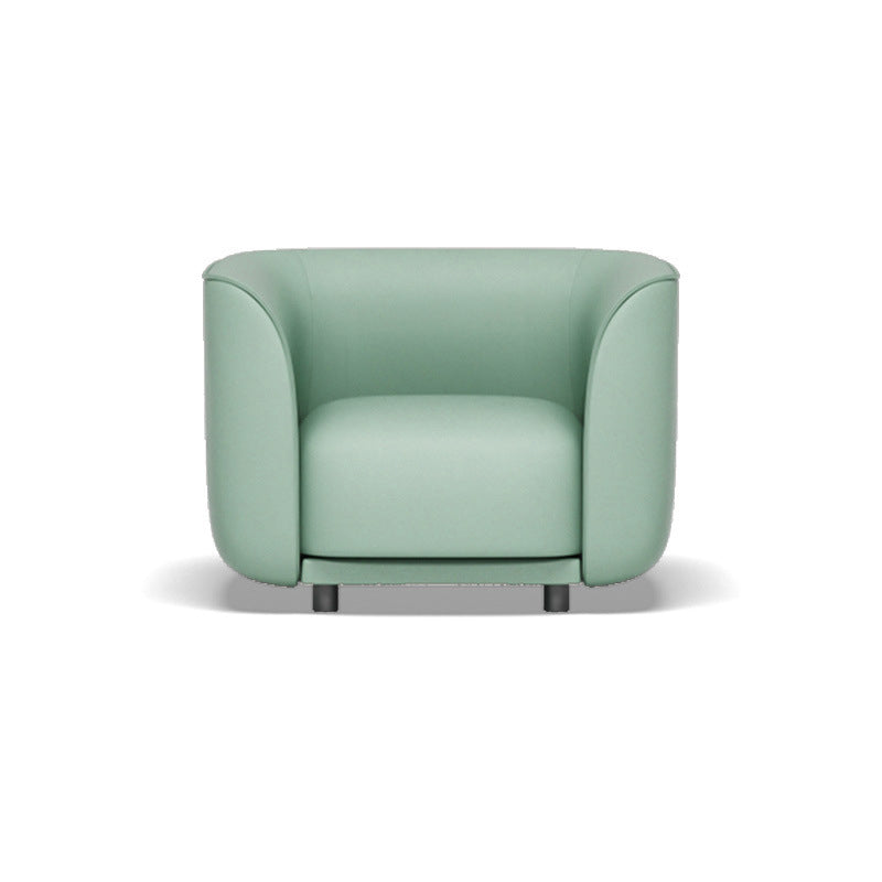 Faux Leather Tuxedo Arm Sofa Contemporary Tight Back Standard Sofa