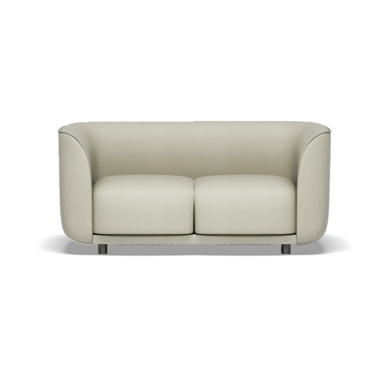 Faux Leather Tuxedo Arm Sofa Contemporary Tight Back Standard Sofa
