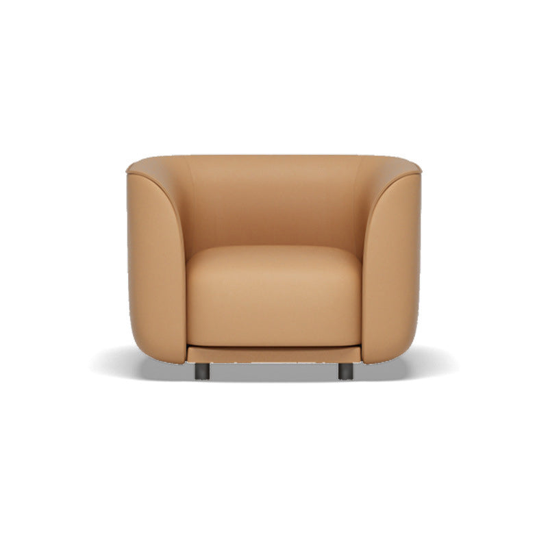 Faux Leather Tuxedo Arm Sofa Contemporary Tight Back Standard Sofa