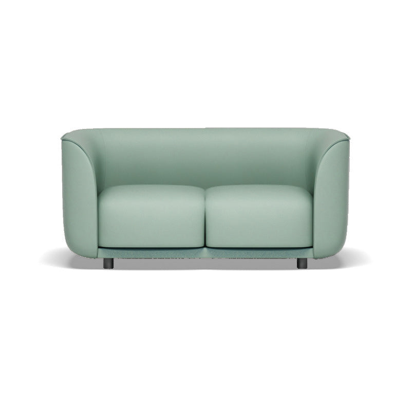 Faux Leather Tuxedo Arm Sofa Contemporary Tight Back Standard Sofa