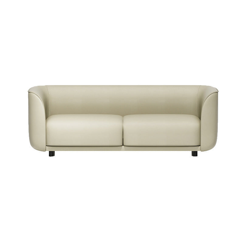 Faux Leather Tuxedo Arm Sofa Contemporary Tight Back Standard Sofa