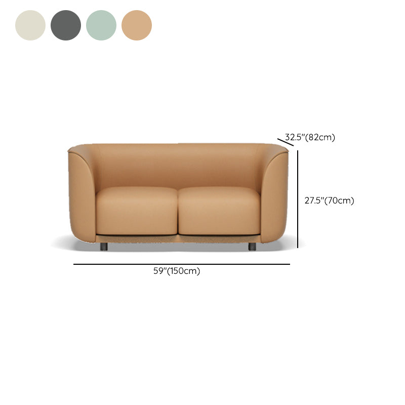 Faux Leather Tuxedo Arm Sofa Contemporary Tight Back Standard Sofa