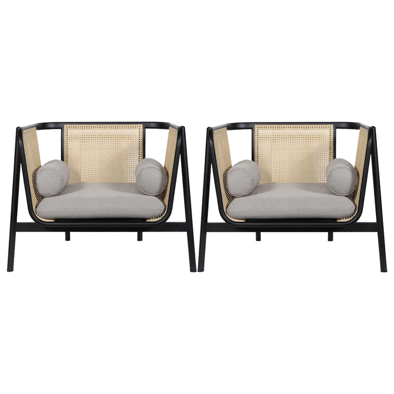 Mid-century Modern Flared Arms Accent Chair Solid Wood Armchair
