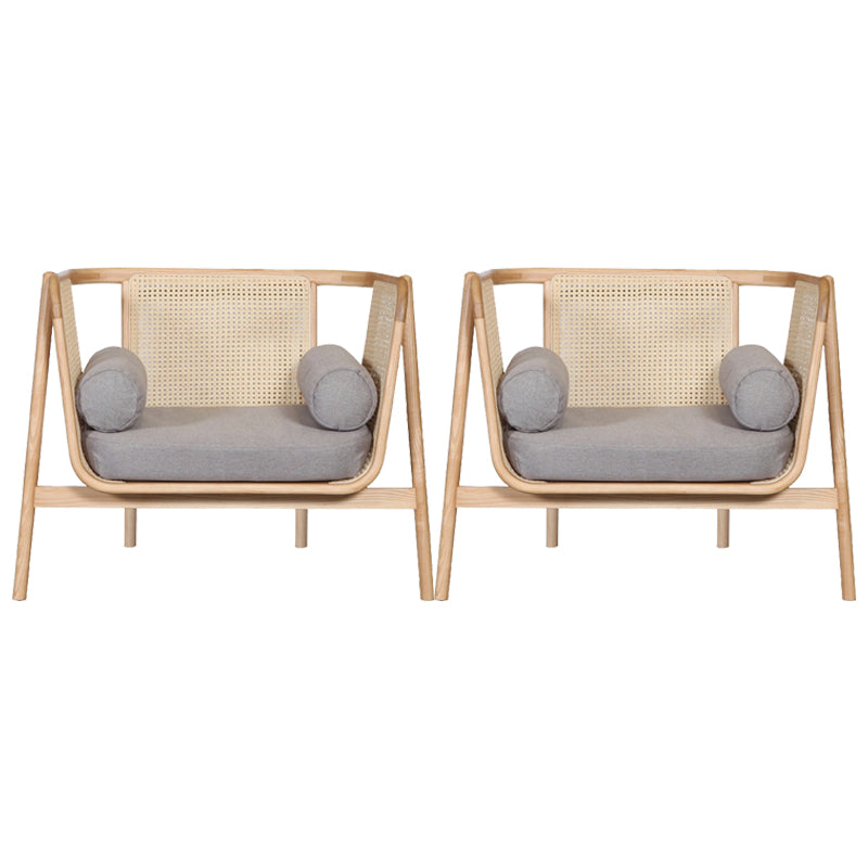 Mid-century Modern Flared Arms Accent Chair Solid Wood Armchair
