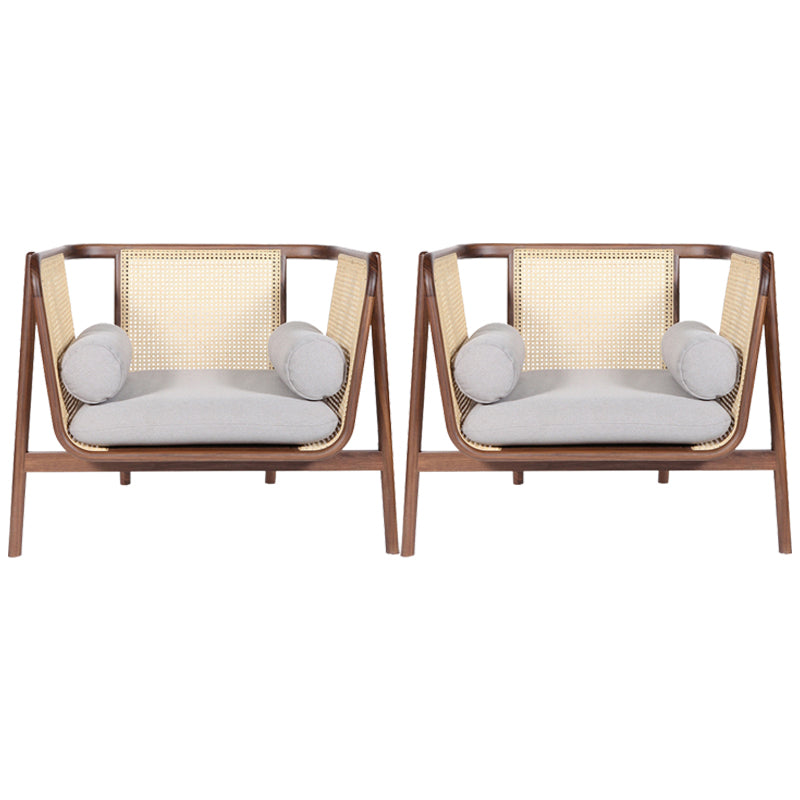 Mid-century Modern Flared Arms Accent Chair Solid Wood Armchair