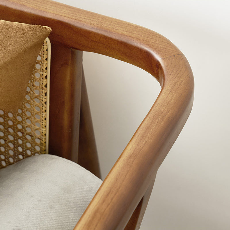 Mid-century Modern Flared Arms Accent Chair Solid Wood Armchair