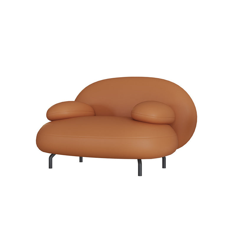 Contemporary Pillow Top Arm Standard Sofa Faux Leather Tight Back Sofa