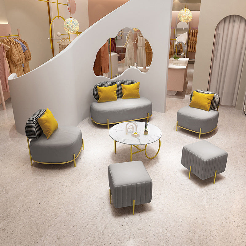 Contemporary Standard Velvet Sofa Armless Tight Back Seating