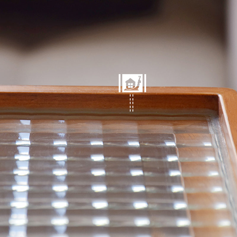 Modern Cross Legs End Slide Table Clear Tray Top Corner Table