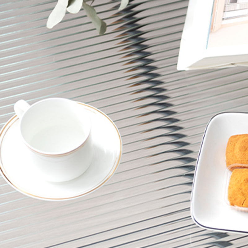 Modern Cross Legs End Slide Table Clear Tray Top Corner Table