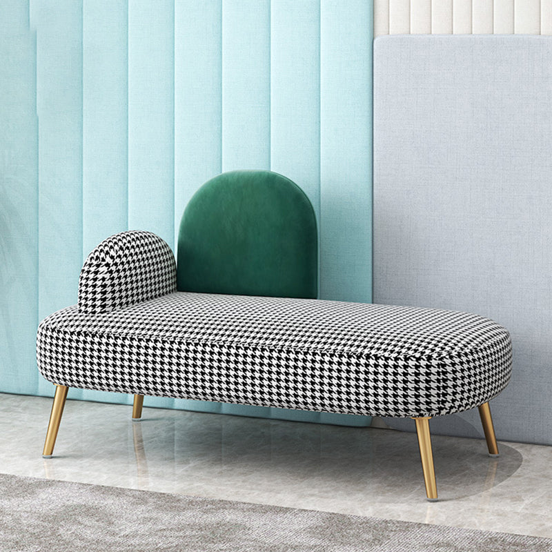 Contemporary Camel Back Standard Sofa Fabric Round Arm Sofa for Bonus Room