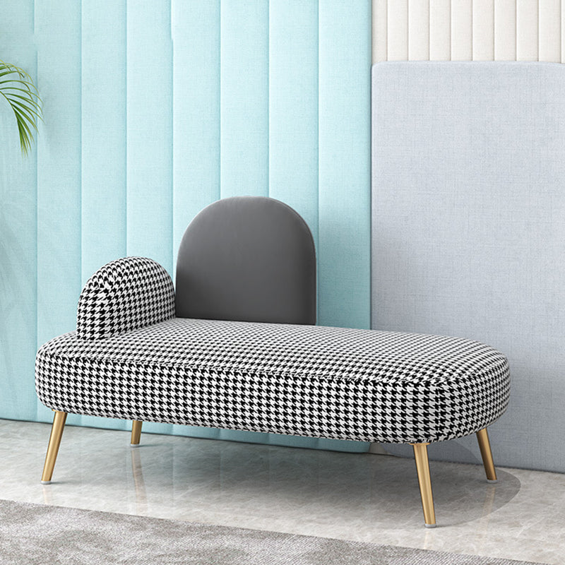 Contemporary Camel Back Standard Sofa Fabric Round Arm Sofa for Bonus Room