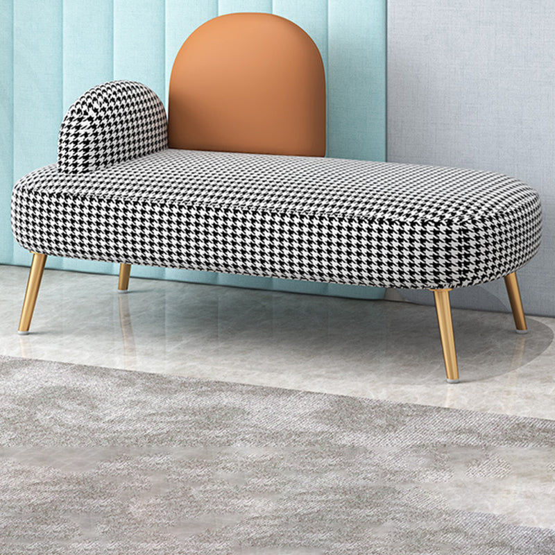 Contemporary Camel Back Standard Sofa Fabric Round Arm Sofa for Bonus Room