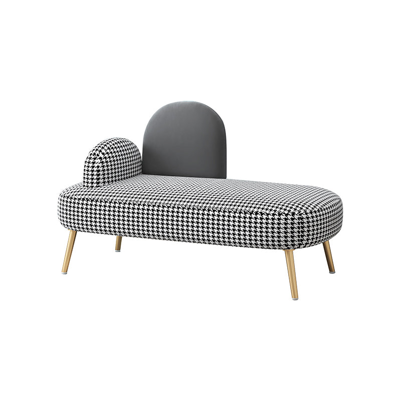 Contemporary Camel Back Standard Sofa Fabric Round Arm Sofa for Bonus Room