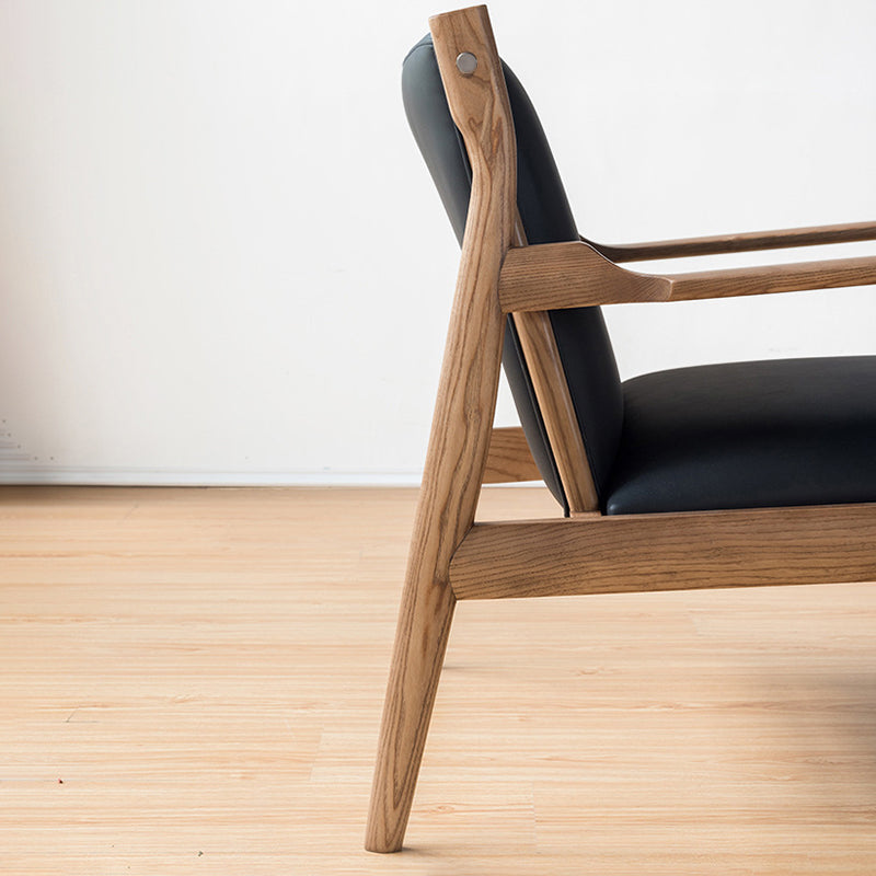 Arms Included Chair Basic Wooden Four Leg  and Square Arm Chair