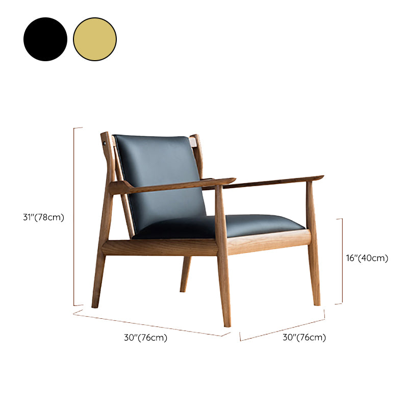 Arms Included Chair Basic Wooden Four Leg  and Square Arm Chair