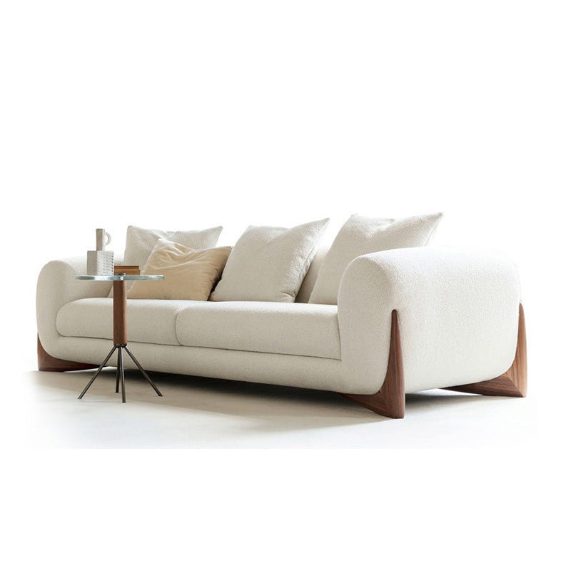Modern Tuxedo Arm Standard Sofa Fabric Tight Back Sofa with Pillow