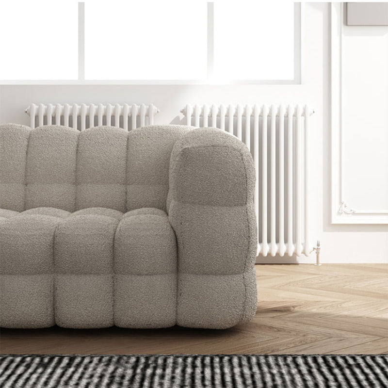 Contemporary Biscuit Back Tuxedo Arm Sofa Fabric Standard Sofa
