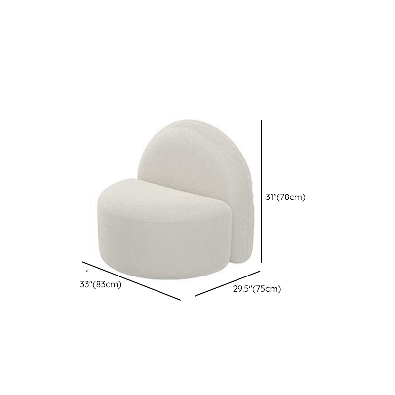 Contemporary Camel Back Armless Settee Fabric Curved Sofa in White