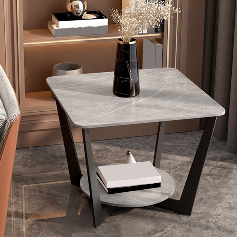 Slate Cross Legs Corner Table Modern Square Sofa Side End Table
